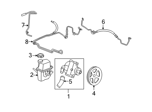 2007 Chevy Monte Carlo Hose Assembly, P/S Gear Inlet Diagram for 15291019