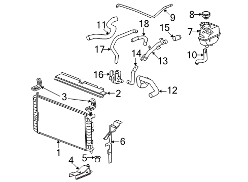 2009 Saturn Aura Radiator & Components Diagram 2 - Thumbnail