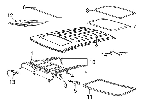 2004 Chevy Blazer Sunroof, Body Diagram 1 - Thumbnail