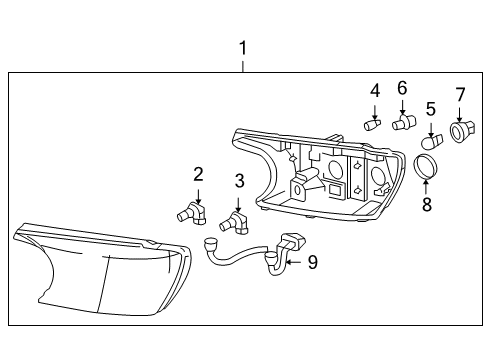 2004 Buick Rainier Socket,Parking & Turn Signal Lamp Diagram for 12335631