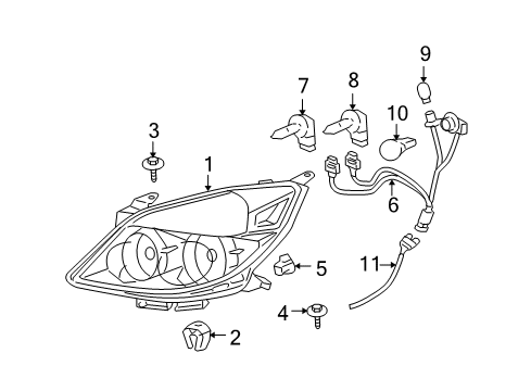 2007 Saturn Aura Headlamps Diagram