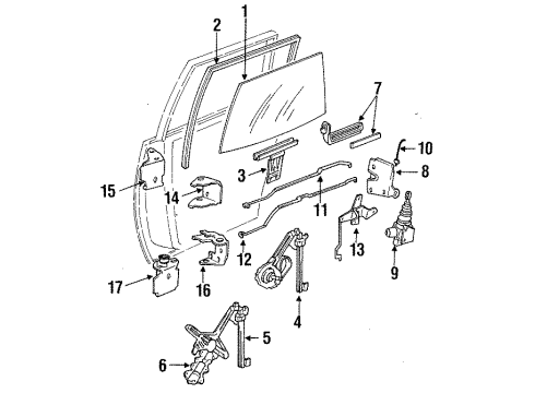 1985 Oldsmobile Cutlass Ciera Rod Assembly, Rear Side Door Locking Diagram for 20311917