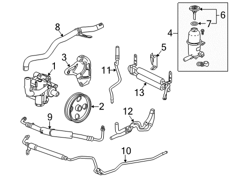 2011 Cadillac SRX P/S Pump & Hoses, Steering Gear & Linkage Diagram 3 - Thumbnail