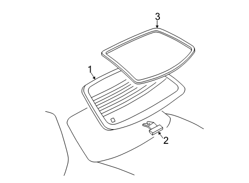 2001 Chevy Malibu Molding, Rear Window Side Reveal Diagram for 22614618