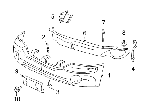 2004 Buick Rainier Front Bumper Diagram