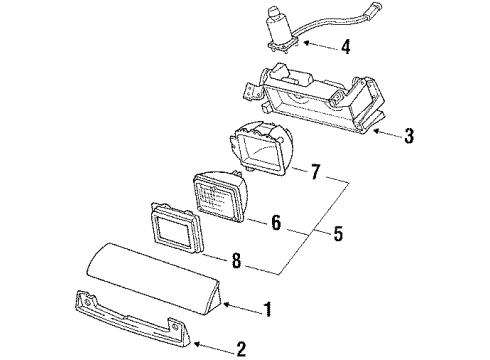 1985 Pontiac J2000 Sunbird Headlamps, Electrical Diagram 1 - Thumbnail