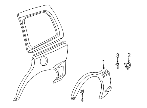 2000 Pontiac Montana Exterior Trim - Side Panel Diagram 2 - Thumbnail