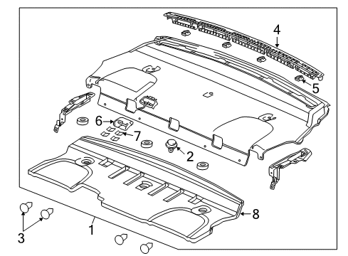 2016 Chevy Caprice Trim,Rear Window Panel Diagram for 92264583