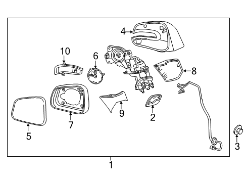 2016 Buick Encore Cover,Outside Rear View Mirror Bracket Diagram for 95073369