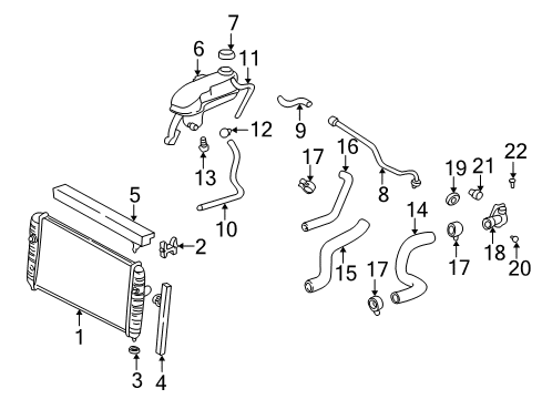 2004 Oldsmobile Alero Radiator & Components Diagram 2 - Thumbnail