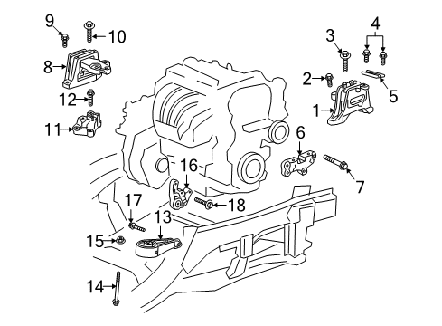 2019 GMC Terrain Bracket, Engine Mount Engine Side Diagram for 23463094