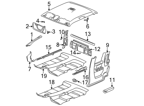 2003 GMC Sierra 2500 HD Interior Trim - Cab Diagram 6 - Thumbnail