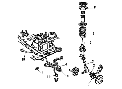 1993 Oldsmobile Cutlass Cruiser Front Suspension, Control Arm, Stabilizer Bar Diagram 2 - Thumbnail