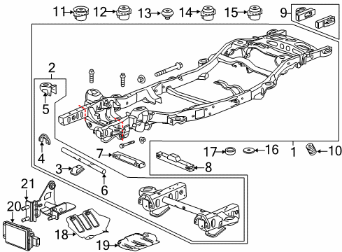 2018 GMC Yukon Frame & Components Diagram 1 - Thumbnail