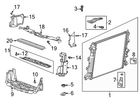 2022 Cadillac CT4 Radiator & Components Diagram 5 - Thumbnail