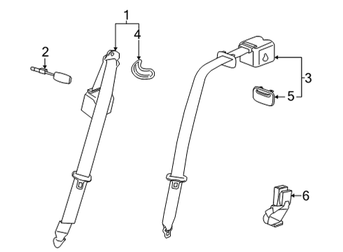 2023 Cadillac CT4 Rear Seat Belts Diagram