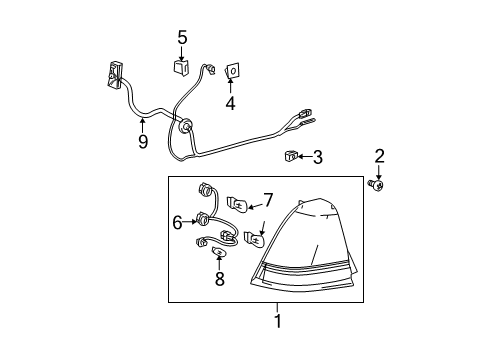 2007 Chevy Malibu Lamp Asm,Tail Diagram for 19260000