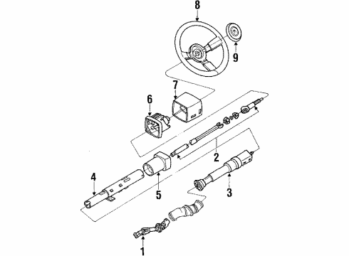 1988 Buick Reatta Steering Column, Steering Wheel Diagram 1 - Thumbnail