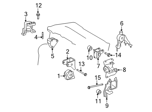 2009 Pontiac Vibe Bracket,Trans Front Mount Diagram for 88975600