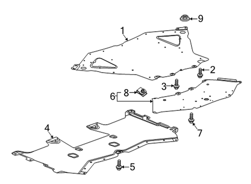 2023 Chevy Corvette Splash Shields Diagram 3 - Thumbnail