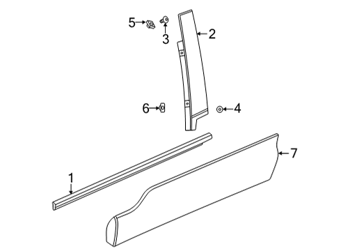 2022 Chevy Trailblazer Exterior Trim - Front Door Diagram