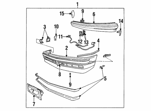 1993 Cadillac Allante Front Bumper Cover (Prime) Diagram for 3543911