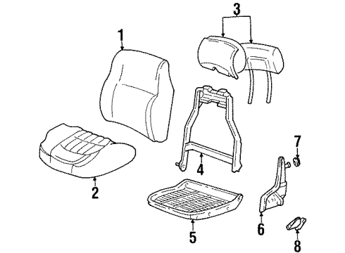 1998 Chevy Lumina Cushion Asm,Passenger Seat *Pewter R Diagram for 12454133