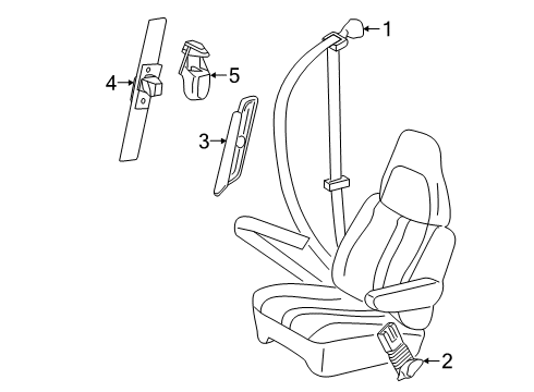 2007 GMC Savana 2500 Belt Kit,Passenger Seat (Buckle Side) *Medium Neutral *Neutral Diagram for 19148953