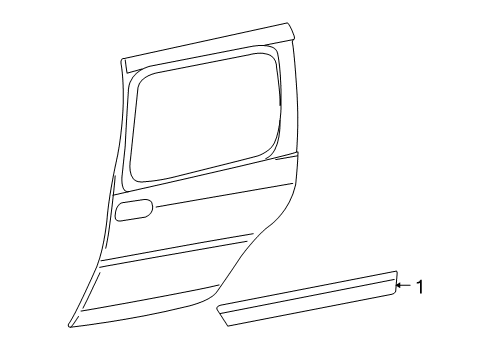 2006 Chevy Uplander Molding Assembly, Rear Side Door Diagram for 15947749