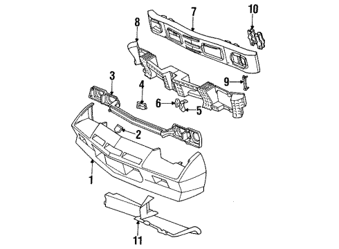 1986 Chevy Camaro Front End Panel Emblem Diagram for 14083967