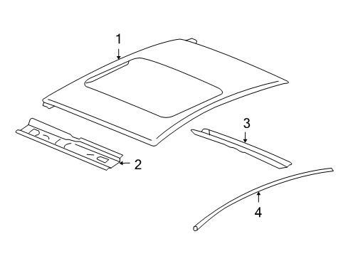 2011 Buick Lucerne Roof & Components, Exterior Trim, Body Diagram