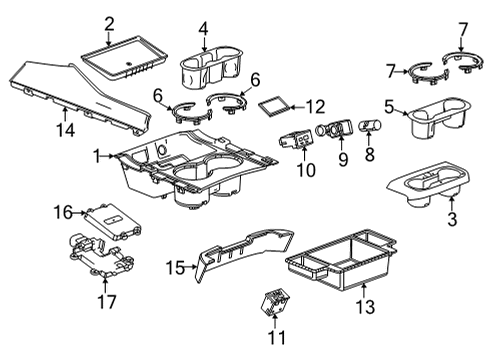 2023 Chevy Suburban Cover, Audio Plyr & Usb Rcpt Opg *Black Diagram for 84711512