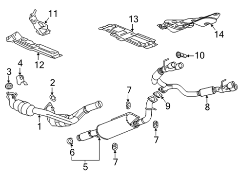 2023 GMC Yukon XL Exhaust Components Diagram 3 - Thumbnail