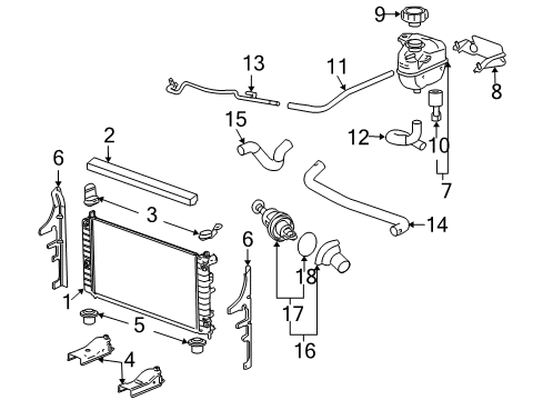 2010 Pontiac G6 Radiator & Components Diagram 2 - Thumbnail