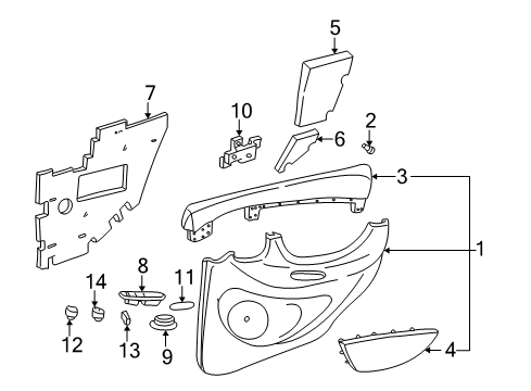 2001 Oldsmobile Alero Rear Door Diagram 4 - Thumbnail