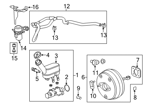 2010 Chevy Traverse Gasket, Power Brake Booster Diagram for 15819684