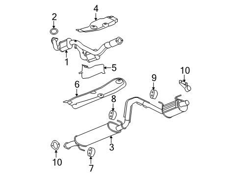 2007 Chevy Trailblazer Exhaust Muffler Assembly (W/ Resonator, Exhaust & Tail Pipe Diagram for 25839181