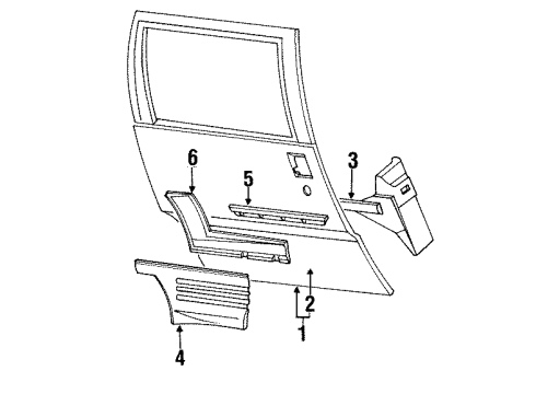 1995 Pontiac Trans Sport Molding Kit,Rear Side Door Center *Paint To Mat Diagram for 12525519