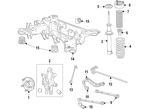 2019 Cadillac CT6 Bumper, Rear Shock Absorber Diagram for 84356907