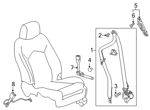 2017 Cadillac XT5 Seat Belt, Electrical Diagram