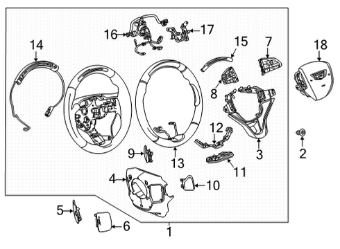 2023 Cadillac Escalade ESV Wheel Assembly, Strg *Black Diagram for 84978460