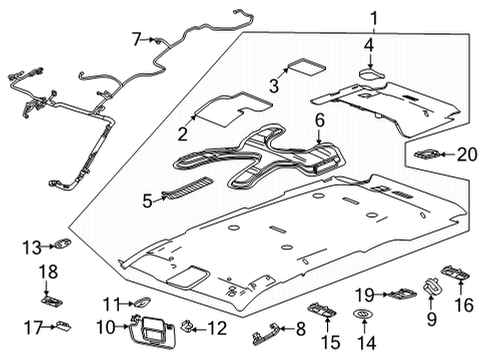 2022 Cadillac Escalade ESV Interior Trim - Roof Diagram 2 - Thumbnail