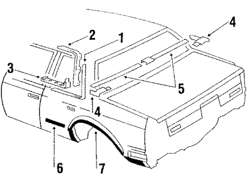 1986 Oldsmobile Cutlass Ciera MOLDING, Quarter Window Reveal Diagram for 20576634