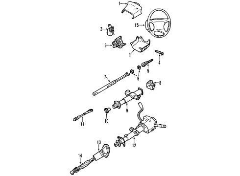 2007 Chevy Silverado 1500 Classic Steering Column & Wheel, Shroud, Switches & Levers Diagram 2 - Thumbnail