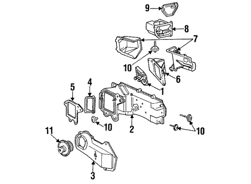 1990 Chevy Camaro Heater Core & Control Valve Diagram 2 - Thumbnail