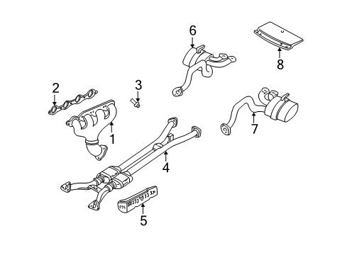 2002 Chevy Corvette Muffler Asm,Exhaust Light Diagram for 88895881