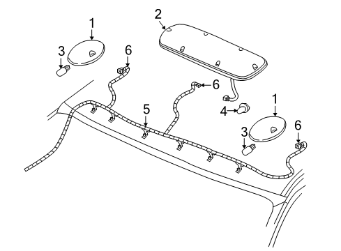 2004 GMC Sierra 2500 HD Roof Lamps Diagram 3 - Thumbnail