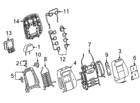 2023 Cadillac Escalade Passenger Seat Components Diagram 2 - Thumbnail