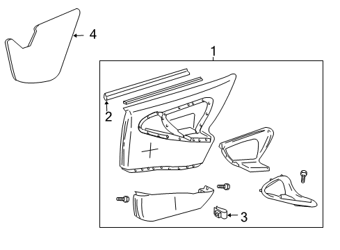 1995 Chevy Cavalier Trim Assembly, Rear Side Door *Gray Diagram for 22646189