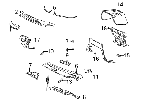 2013 GMC Savana 2500 Cowl Diagram